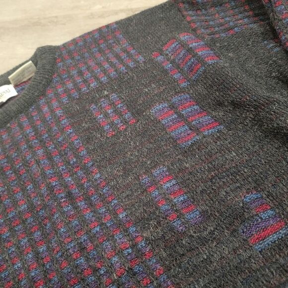 Vintage Mens Sweater Size XL Gray Justin Reed Long Sleeve Y2K 80s 90s - Picture 3 of 7